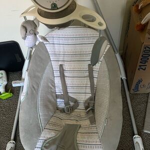 Gray and White Baby Swing
